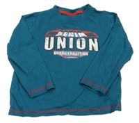 Petrolejové triko s nápisem