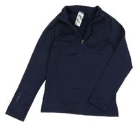 Tmavomodrá športová funkčná mikina Decathlon