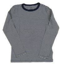 Tmavomodro-biele pruhované tričko H&M