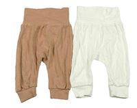 2x lehké tepláky - hnědé + smetanové H&M