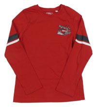 Červené triko s hasičským autem C&A