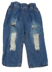 Modré jogger rifle s vyšúchaním