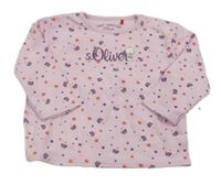 Růžové puntíkaté triko s cupcakes a medvědem S. Oliver