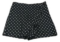 Čierne bodkovaná é sukňové kraťasy s volánem Zara