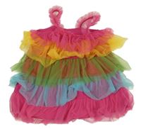 Farebné tylové vrstvené šaty Shein