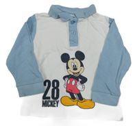 Bílo-světlemodré polo triko s Mickeym Disney