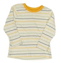 Smetanovo-pomerančovo-zelené vzorované triko Dunnes Stores
