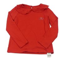 Červené triko s madeirou Dunnes Stores