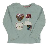 Světlemodré triko s obrázky z flitrů George