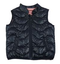 Tmavomodrá šušťáková prešívaná zateplená vesta S. Oliver