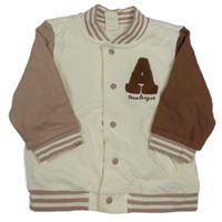 Smetanovo-hnedo-pudrová prepínaci baseballová mikina H&M