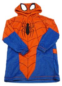 Modro-červená plyšová domácí oversize mikina s kapucí - Spiderman