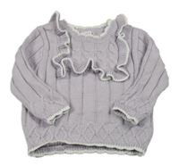 Lila sveter s volánikmi shein