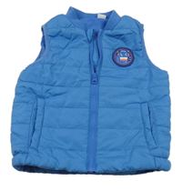 Modrá šusťáková zateplená vesta s nášivkou Lily & Dan