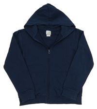 Tmavomodrá prepínaci mikina s kapucňou