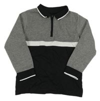 Černo-bílé vzorované polo triko George