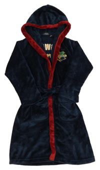 Tmavomodro-vínový chlupatý župan Harry Potter s kapucňou Matalan