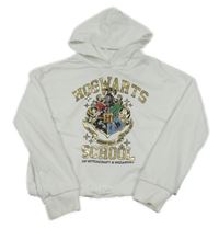 Biela crop mikina s potlačou a kapucí - Harry Potter C&A