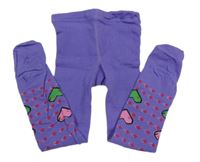 Fialové vzorované punčocháče 