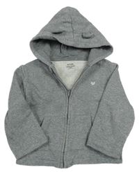 Sivo-strieborná prepínaci mikina s kapucňou kiabi