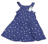 Nové - tmavomodré kvetované šaty Primark