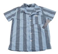 Nové - modro-tmavomodrá pruhovaná košeľa