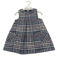 Nové - tmavomodro-bílé kostkované vlněné šaty dunnes