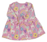 Ružové teplákové šaty s jednorožcami F&F