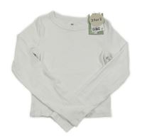 Nové - bílé žebrované crop triko H&M