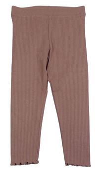 Starorůžové žebrované legíny Primark