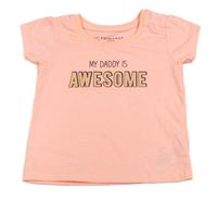 Neónově korálové tričko s nápisom Primark