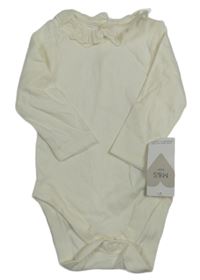 Nové - Biele body s golierikom s madeirou M&S