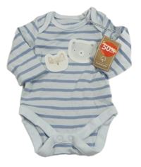 Nové - modré pruhované body se zvířátky Mothercare