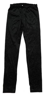 Čierne zamatové trblietavé legíny Calzedonia