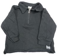 Antracitová mikina s golierikom H&M