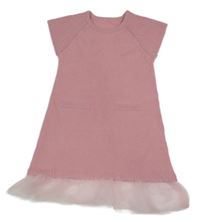 Ružové pletené trblietavé šaty s tylovým prvkem