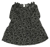 Sivo-čierne kvetované šaty Nutmeg