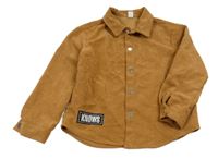 Okrová rebrovaná košeľová bunda Shein