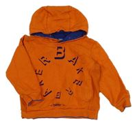Pomerančová mikina s nápisom a kapucňou Baker