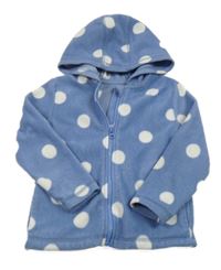 Modro-biela bodkovaná á fleecová prepínaci mikina s kapucňou George