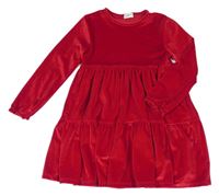 Červené zamatové šaty H&M