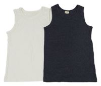 2set - 2x tílko - tmavomodré + bílé 