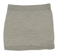Sivo-biela bodkovaná á pletená sukňa H&M