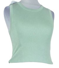 Dámsky svetlozelený rebrovaný crop top Primark