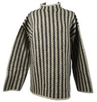 Dámský béžovo-černý vzorovaný vlněný svetr Primark