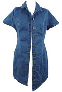 Dámské modré riflové košilové šaty New Look 