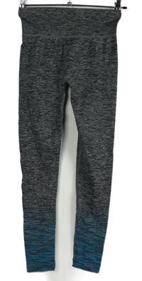Dámské šedo-černo-modré melírované sportovní legíny Under Wear 