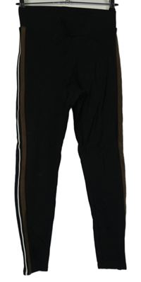 Dámské černé tregíny s hnědými pruhy M&S