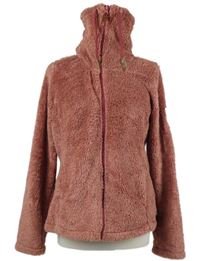 Dámská vínová chlupatá bunda s komínovým límcem Crivit 