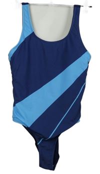 Dámske tmavomodro-modré pruhované jednodielne plavky Shein